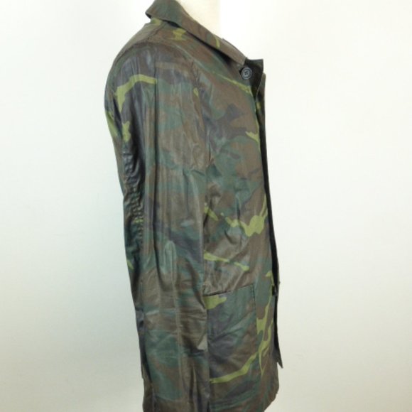 WILLIAM RAST camo green waxed cotton button up blazer chore jacket S - Picture 5 of 9